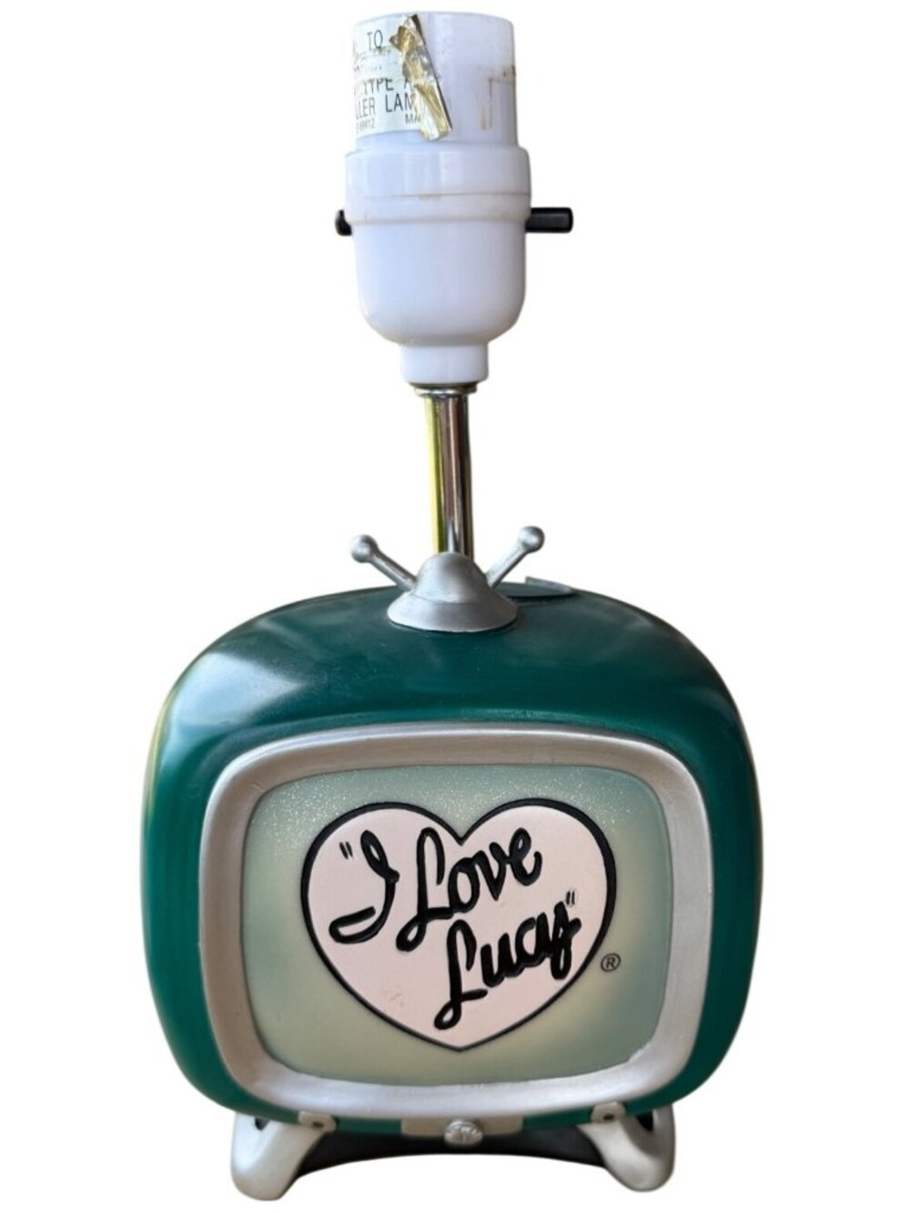 Collectible I Love Lucy Heart Logo Corded Accent Lamp w/TV-Shaped Base (READ!)